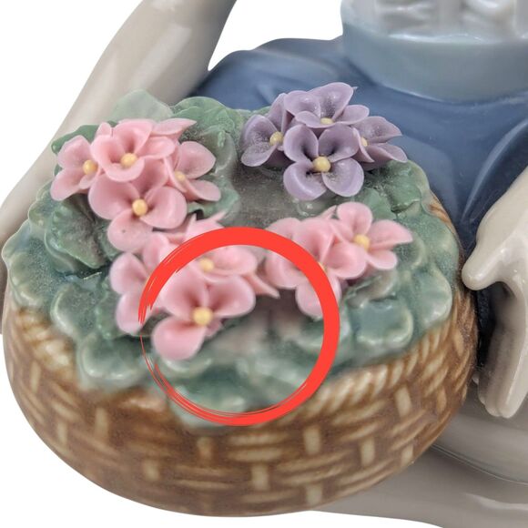 2010 Lladró "Basket of Love" Figurine: Annual Piece Girl with Flowers - Picture 7 of 7